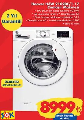HOOVER H3W 2102DE/1-17 ÇAMAŞIR MAKİNESİ